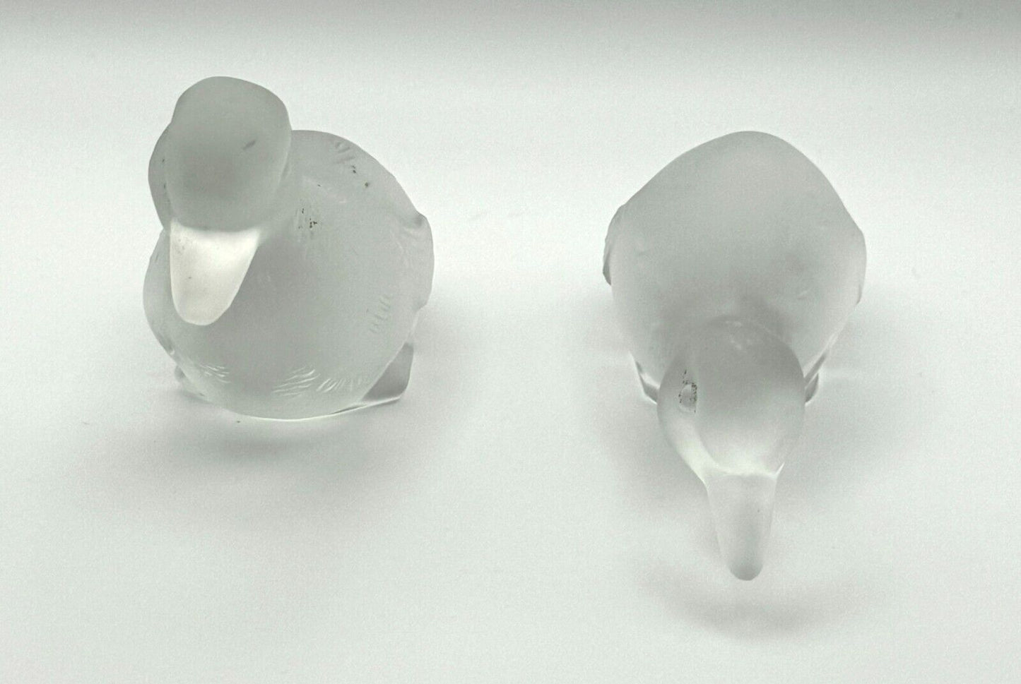 Set of 2 Vintage French Baccarat Crystal Duck Figurines (TuC)