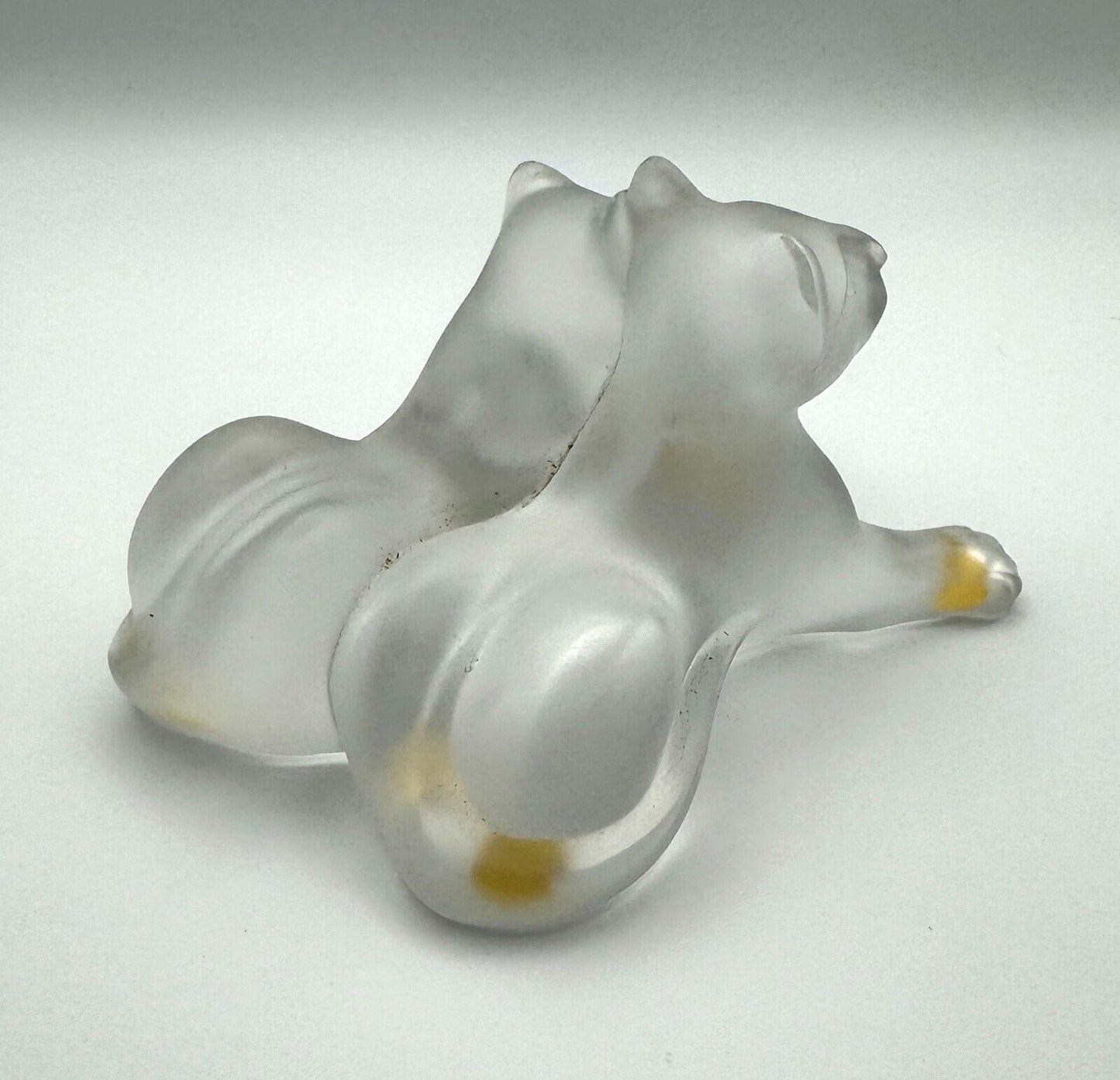 Vintage French Lalique Crystal Tambwee Lion Cubs Figurine Signed (TuC)