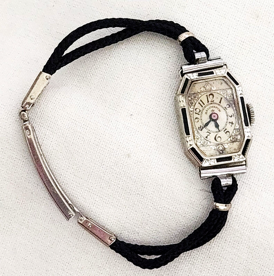 1920s Swiss 14k White Gold Ladies Wristwatch by Hoffman Watch Co. (BeM)#5