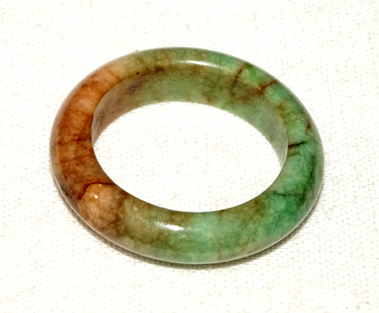 Vintage Chinese Green & Russet Jadeite Jade Ring Sz. 7.25 (GoB) #9