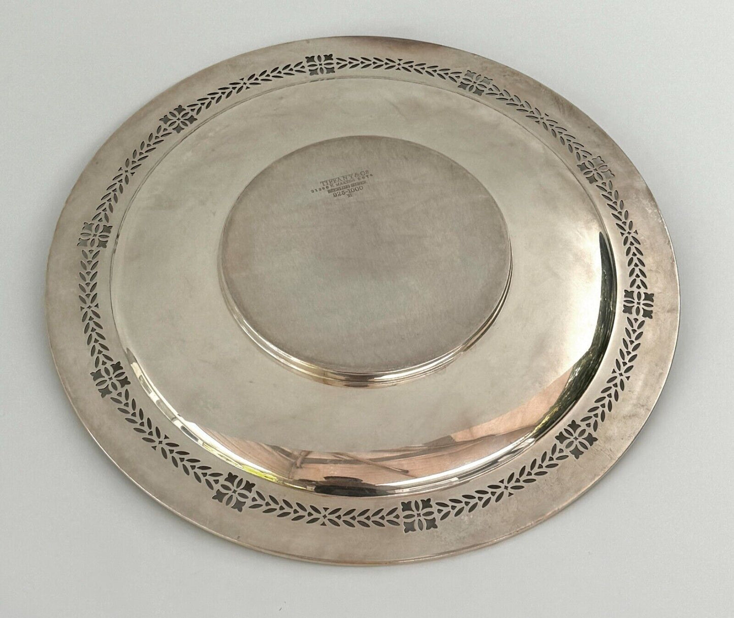 Vintage Sterling Silver Tiffany & Co. Plate w Reticulated Border 10 1/2" (WeP)