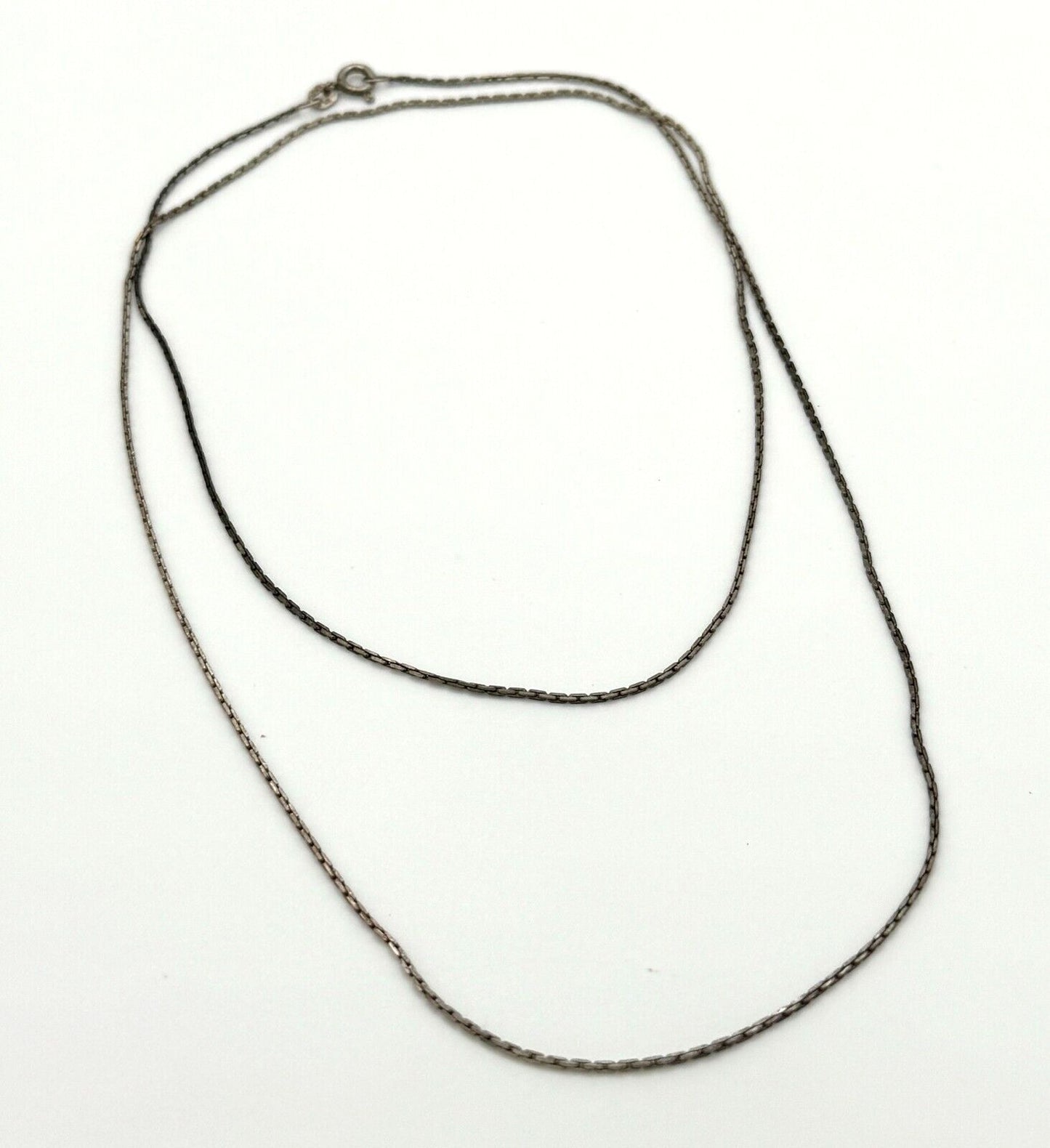 Vintage Sterling Silver 925 Box Chain Necklace 29" (McC)