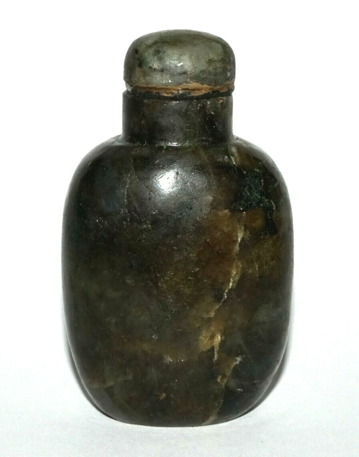 Vintage Chinese Labradorite Snuff Bottle w. Matching Stopper (LeS) G4