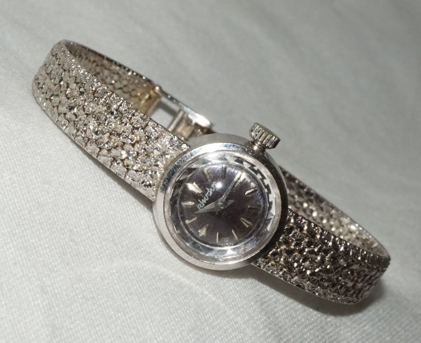 Vintage Swiss 14k White Gold Ladies Wristwatch w. Rika Movement by Rhodus (YRa)