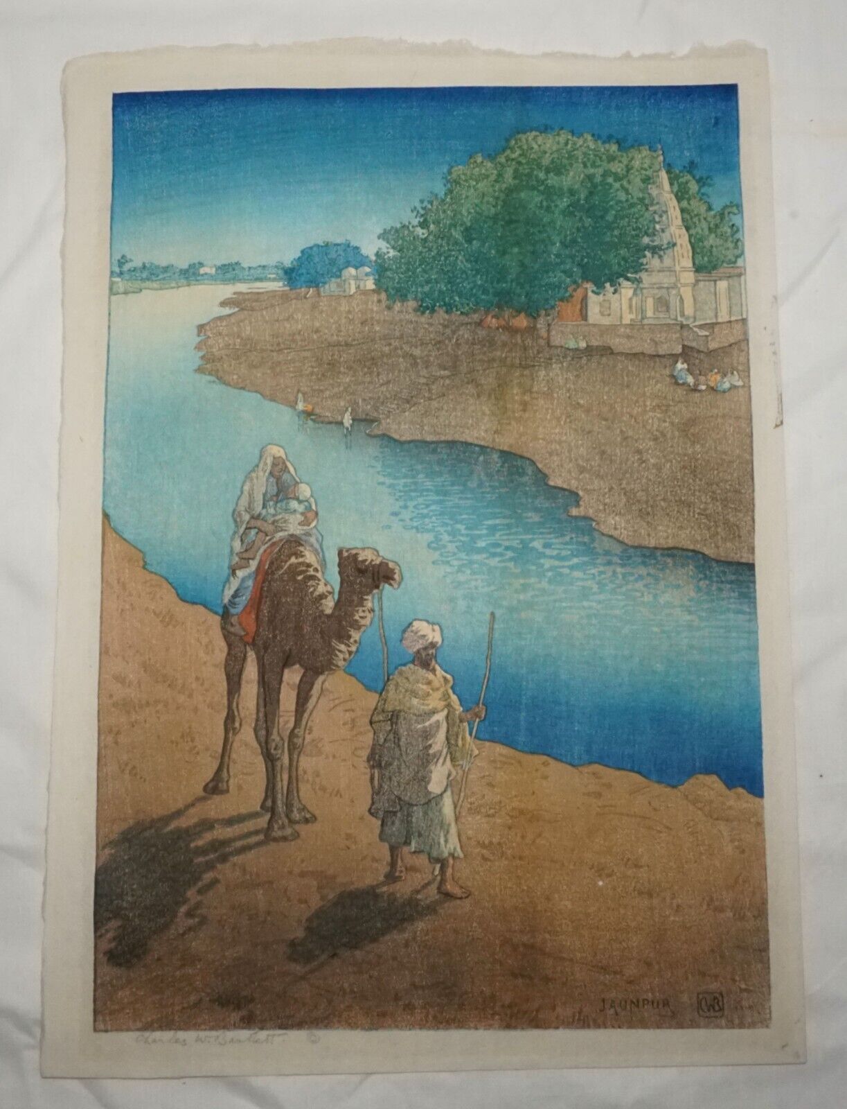 1920 UK Color Woodblock Print Jaunpur by Charles W. Bartlett (1860-1940)(InS)