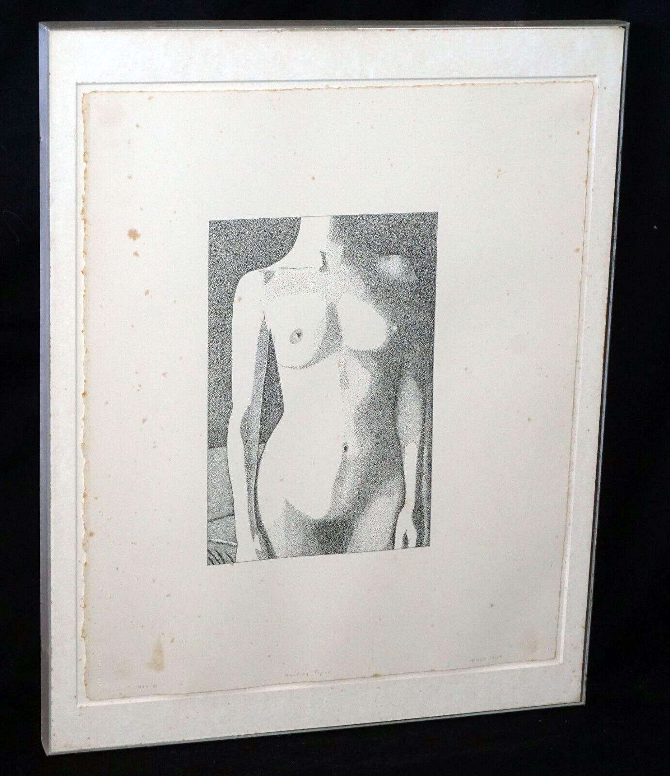 '77 US Ink Drawing Standing Female Figure Michael Vinson Clark (B 1946)(PaR)