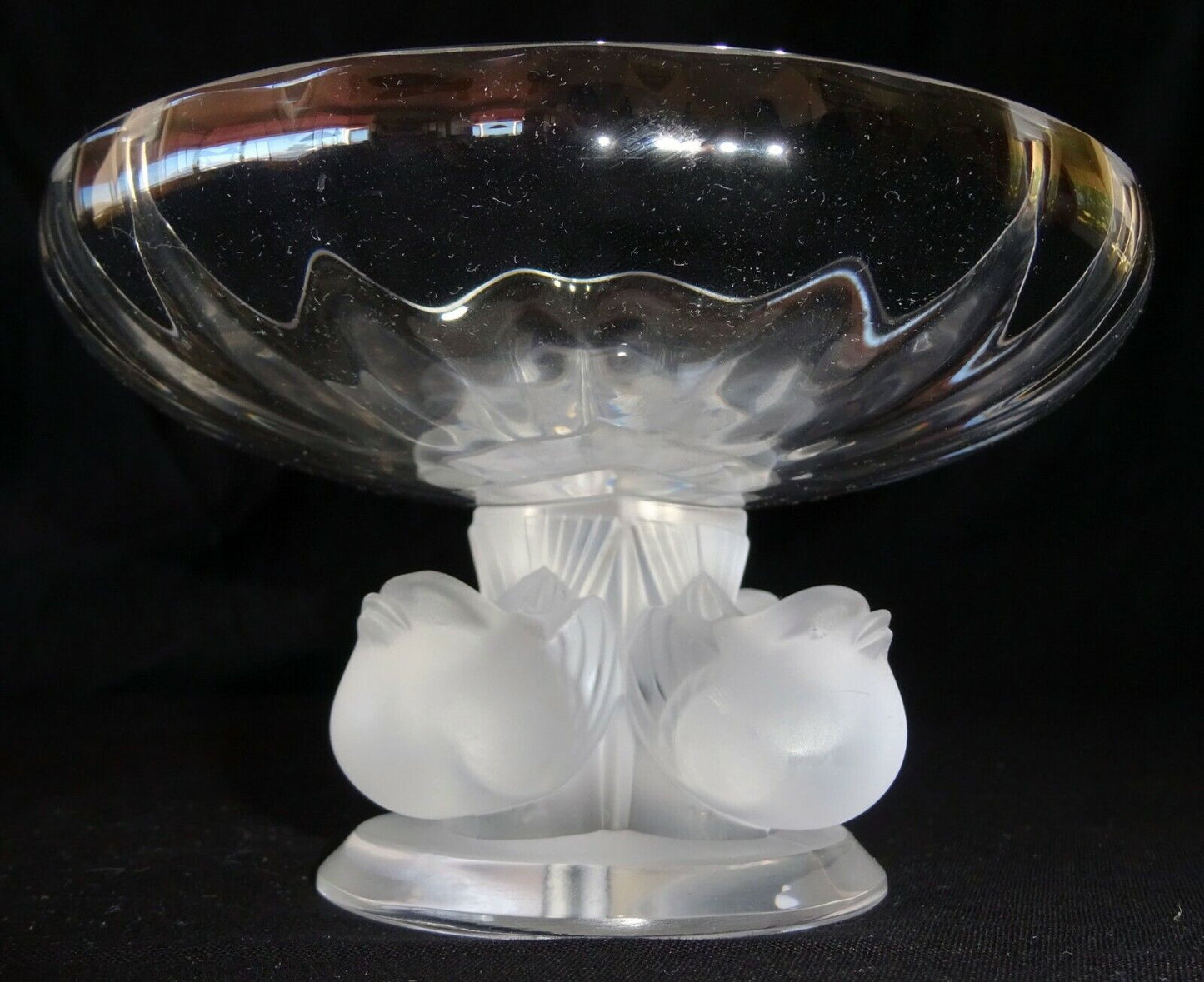 Vintage French Nogent 4 Sparrow Birds Footed Compote Bowl by Lalique (MeG)