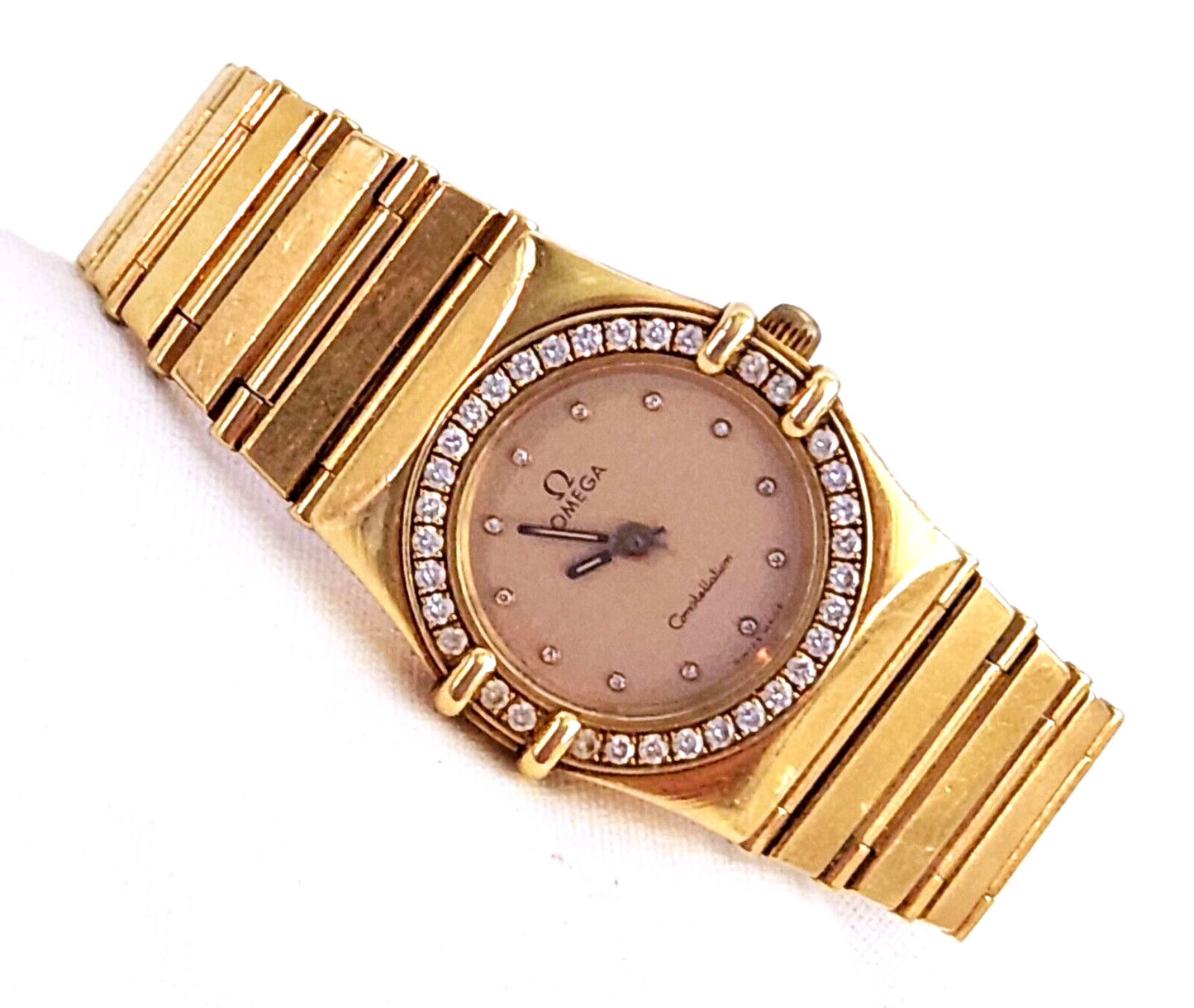 Vintage 18k Yellow Gold Constellation Diamond Wristwatch by Omega (LeD)