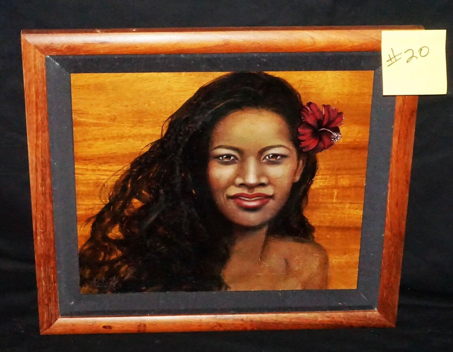 1990s Hawaii Oil Portrait Painting "Hawaiian Woman" by Alaina deHavilland (***)