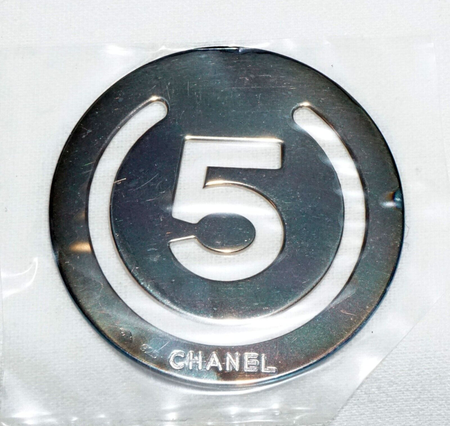 Vintage French Sterling Silver Chanel #5 Motif Bookmark by Chanel (InS)