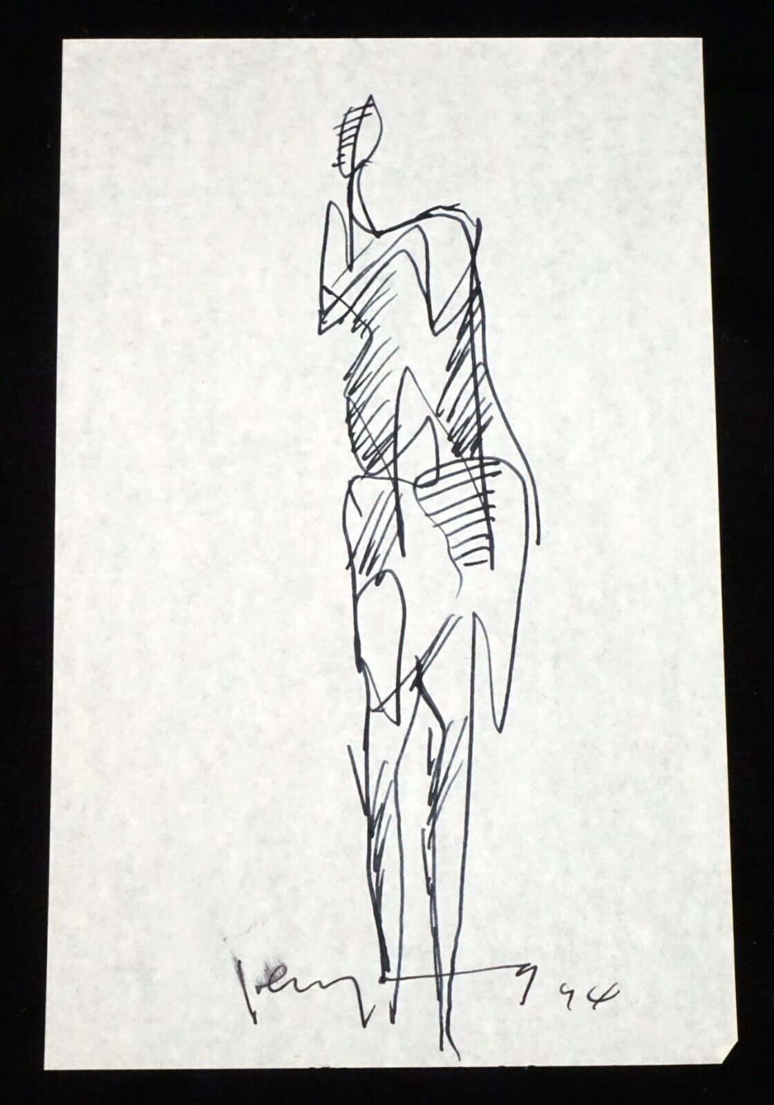 '94 Chinese Hawaii Drawing "Figure" by John Chin Young (1909 - 1997)(SaJ)8