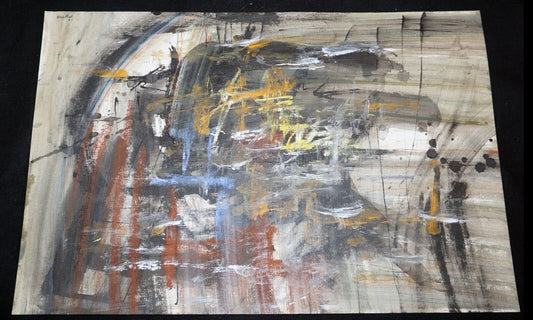 '61 California Mixed Media Abstract Painting by William Hesthal (1908-1985)(Mod)