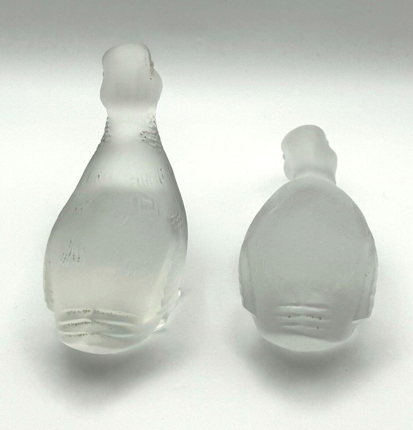 Set of 2 Vintage French Baccarat Crystal Duck Figurines (TuC)