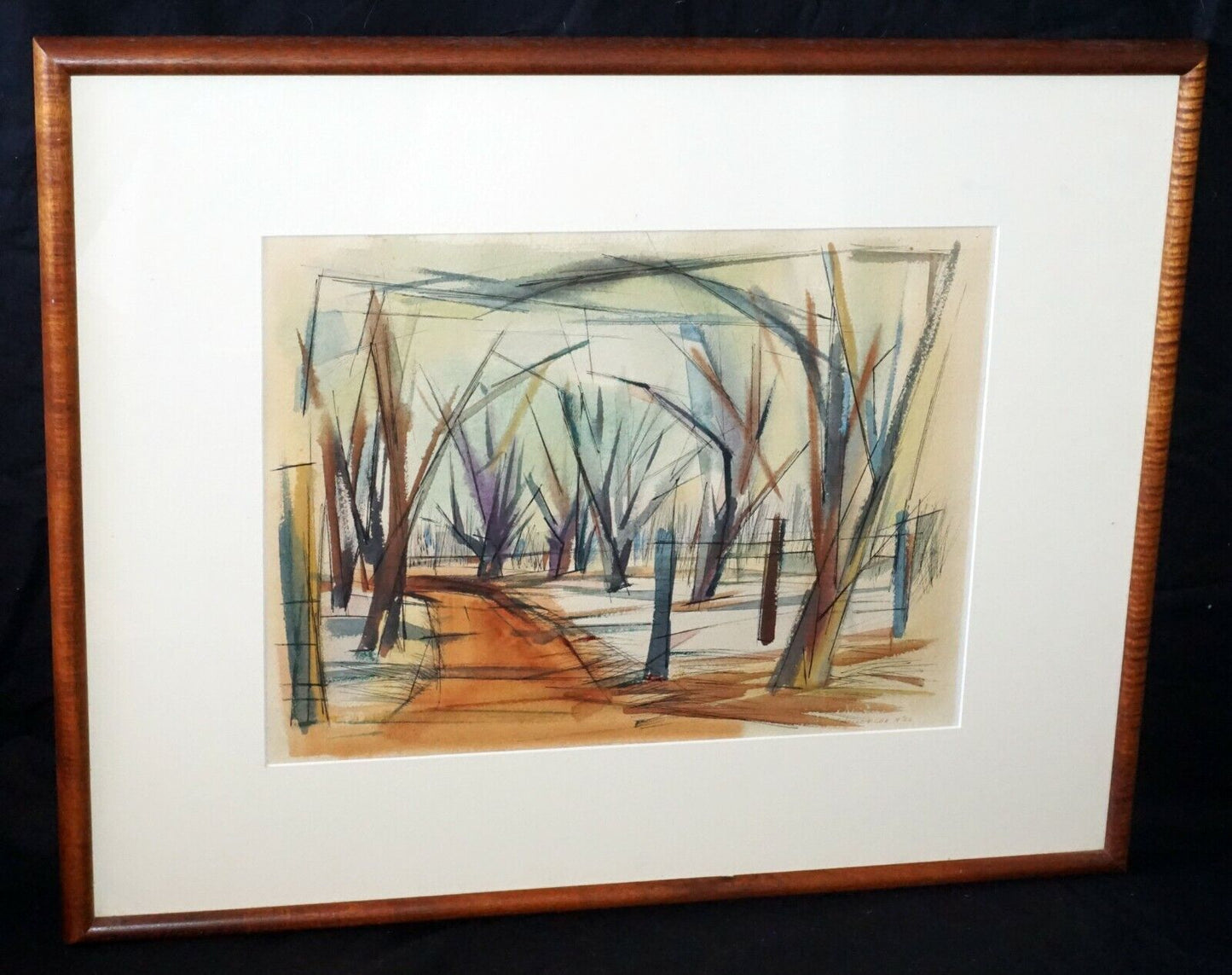 '52 Hawaii Watercolor Painting Forest Path by J. Halley Cox (1910-1974)(Dyb)