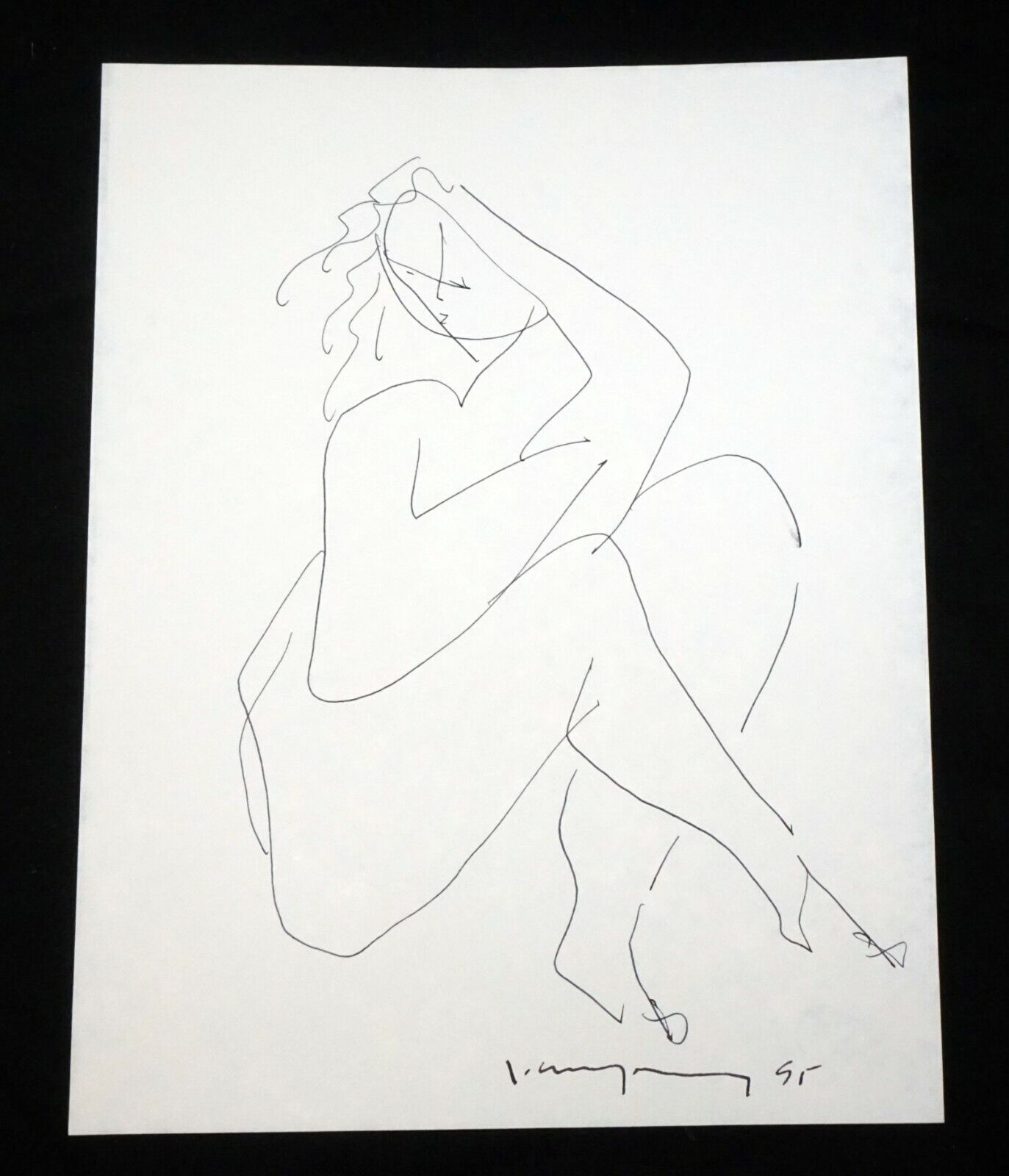 '90 Chinese Hawaii Drawing Nude Woman Posing John Chin Young (1909-1997)(SaJ)27