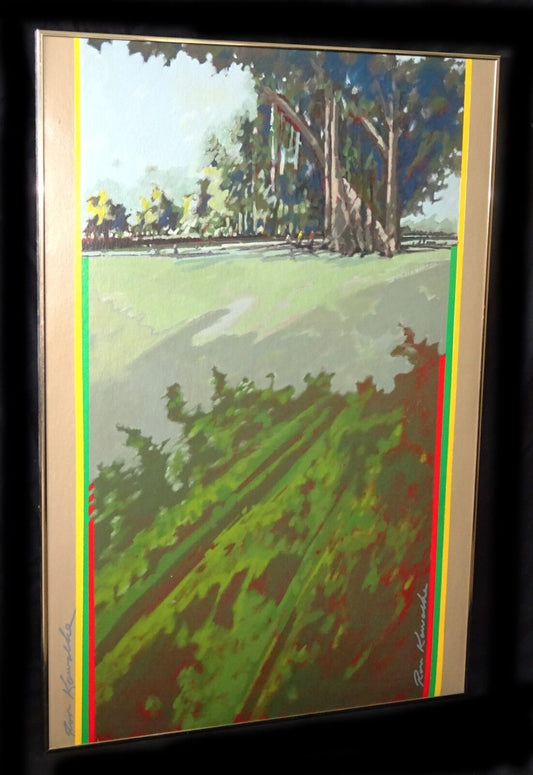 '70s Hawaii Acrylic Painting "Thomas Square" by Ronald Kowalke (b.1936) (New)