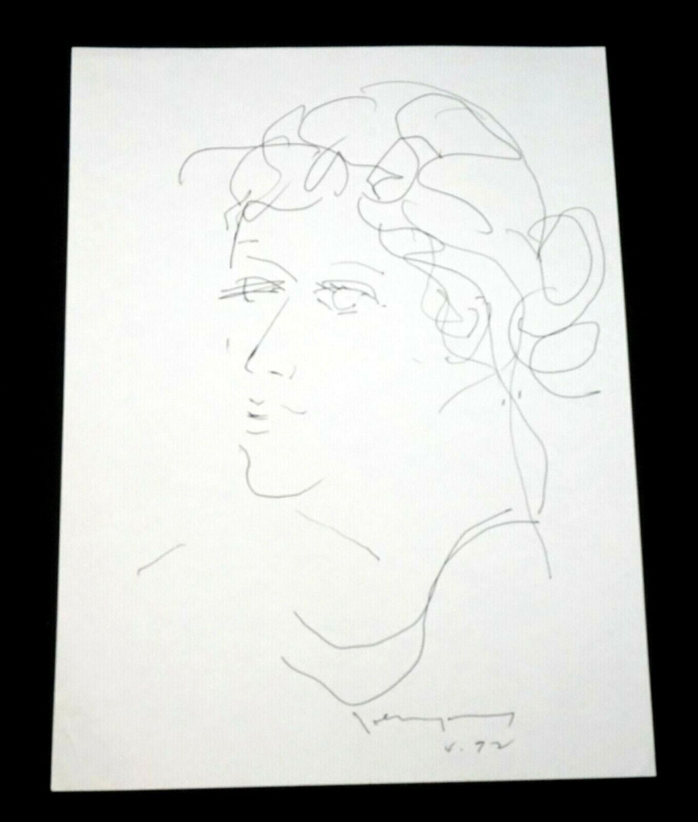 '92 Chinese Hawaii Drawing "Female Bust" by John Chin Young (1909 - 1997)(SaJ)13