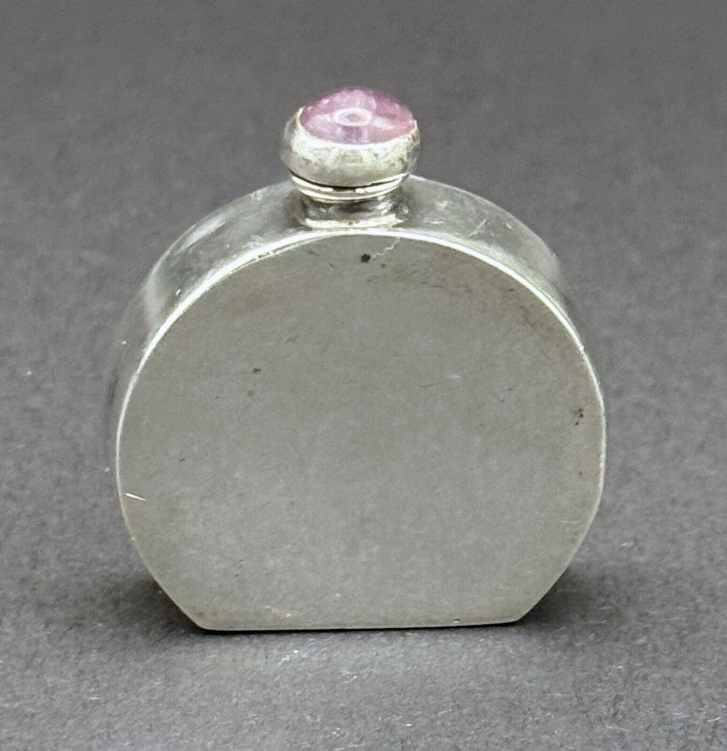 Vintage Mexican Sterling Travel Sz Perfume Bottle w Amethyst Accented Cap (MiM)