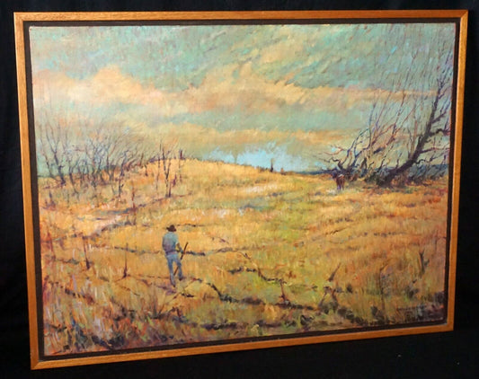 '91 Hawaii Oil Painting Paniolo Fence Repair Ka'u Desert Trail Don Epperson (MaM