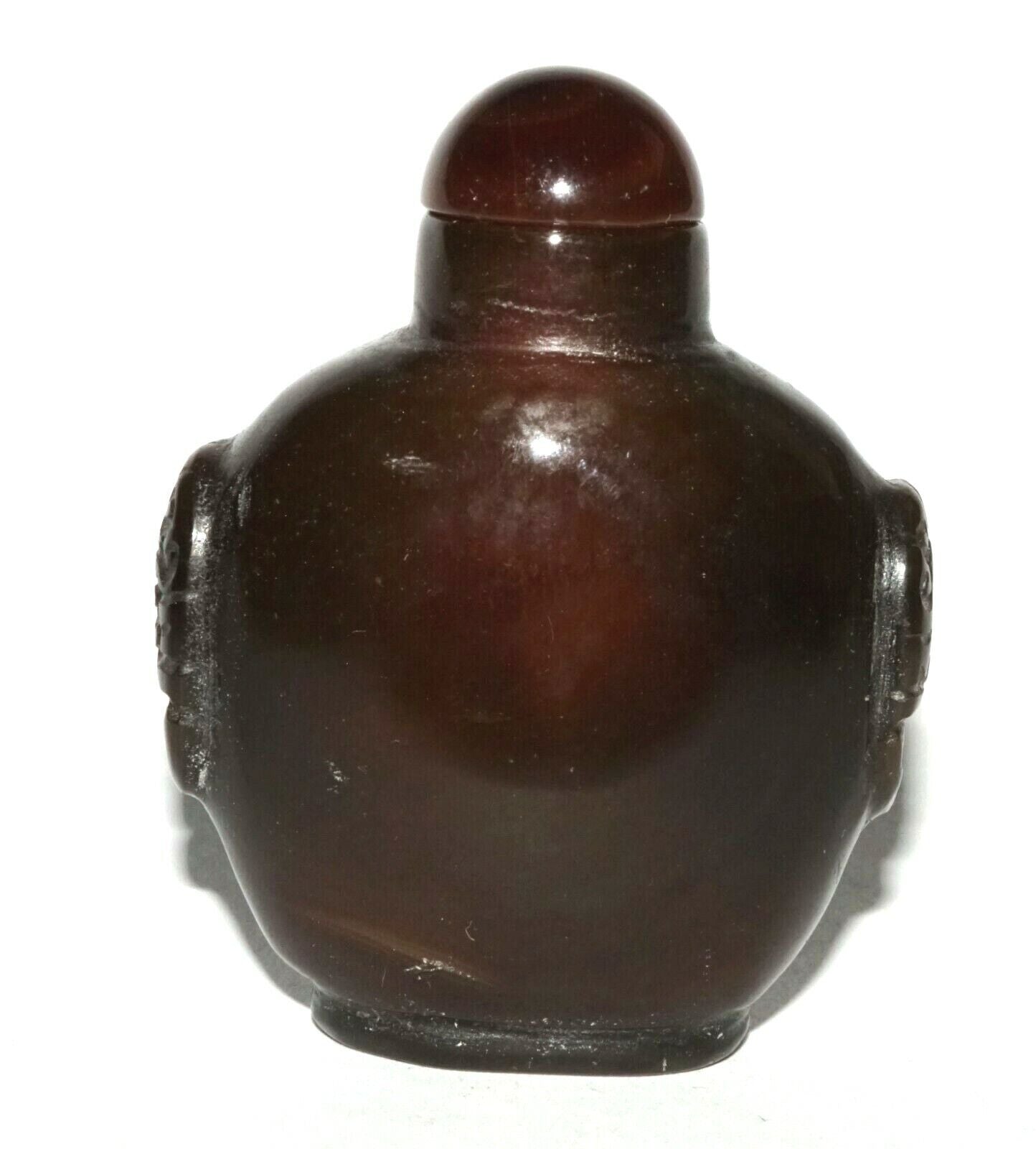 Vintage Chinese Dark Red Agate Snuff Bottle w. Matching Stopper (LeS) G4